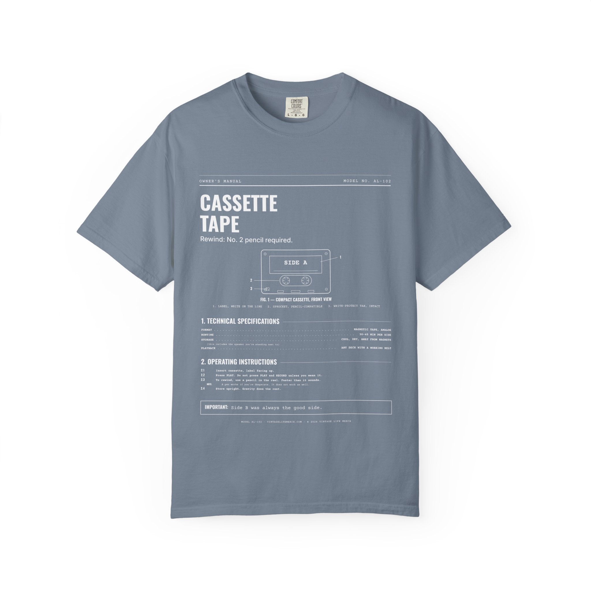 Cassette Tape Spec Sheet Shirt | Analog Life Vintage Tee