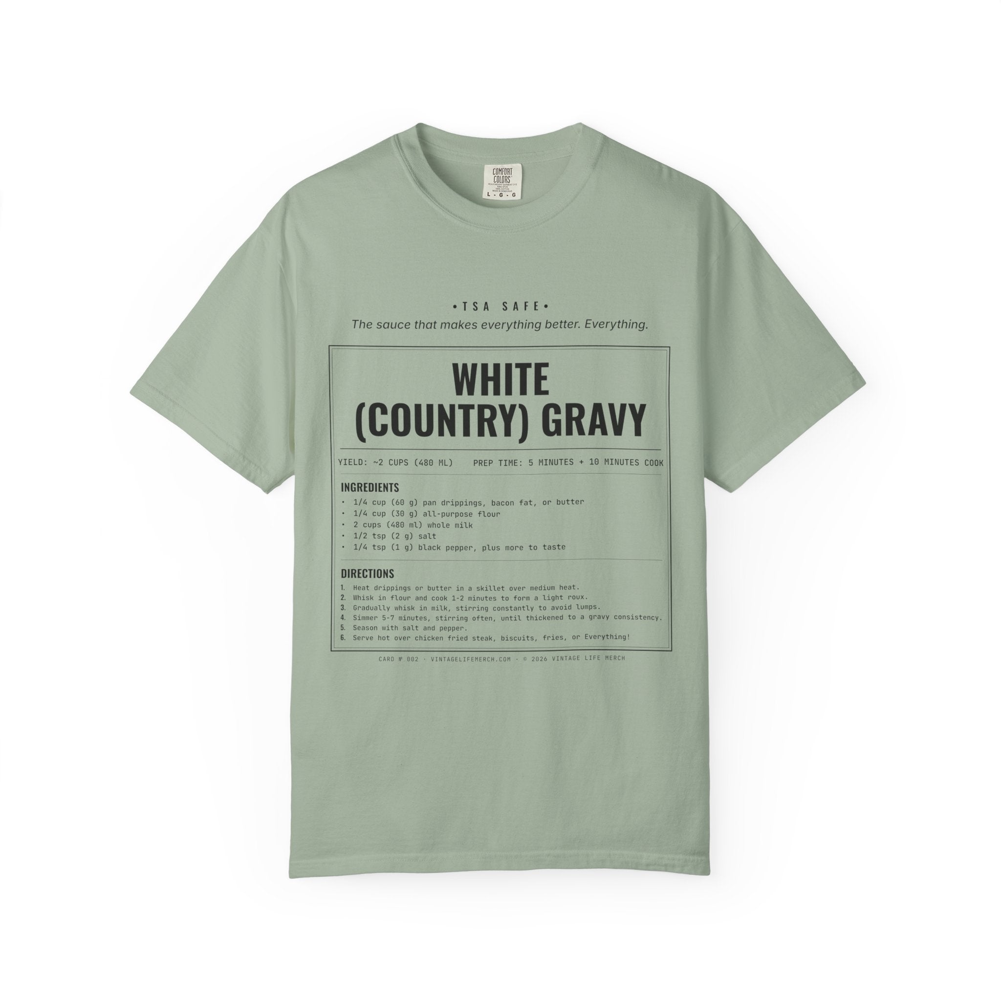 White Country Gravy Recipe Shirt | Southern Vintage Tee