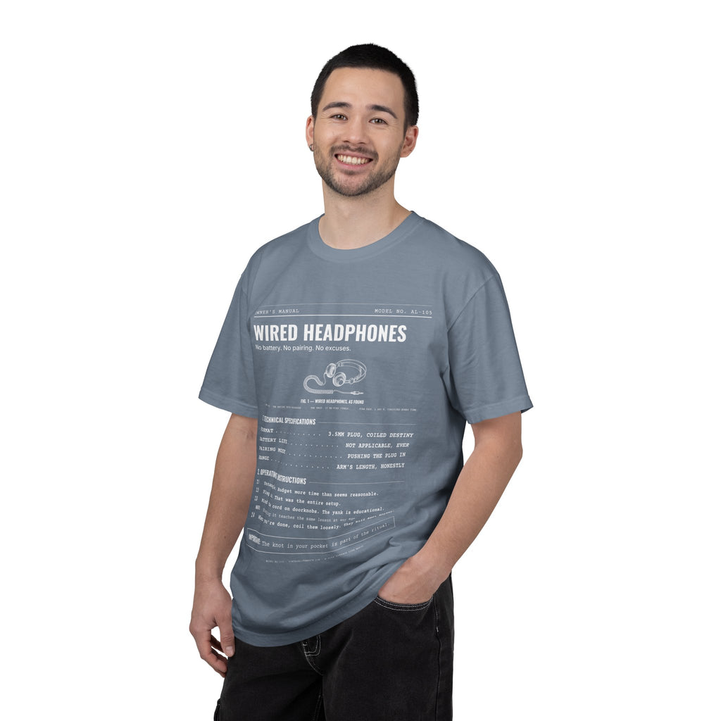 Wired Headphones Spec Sheet Shirt | Analog Life Vintage Tee
