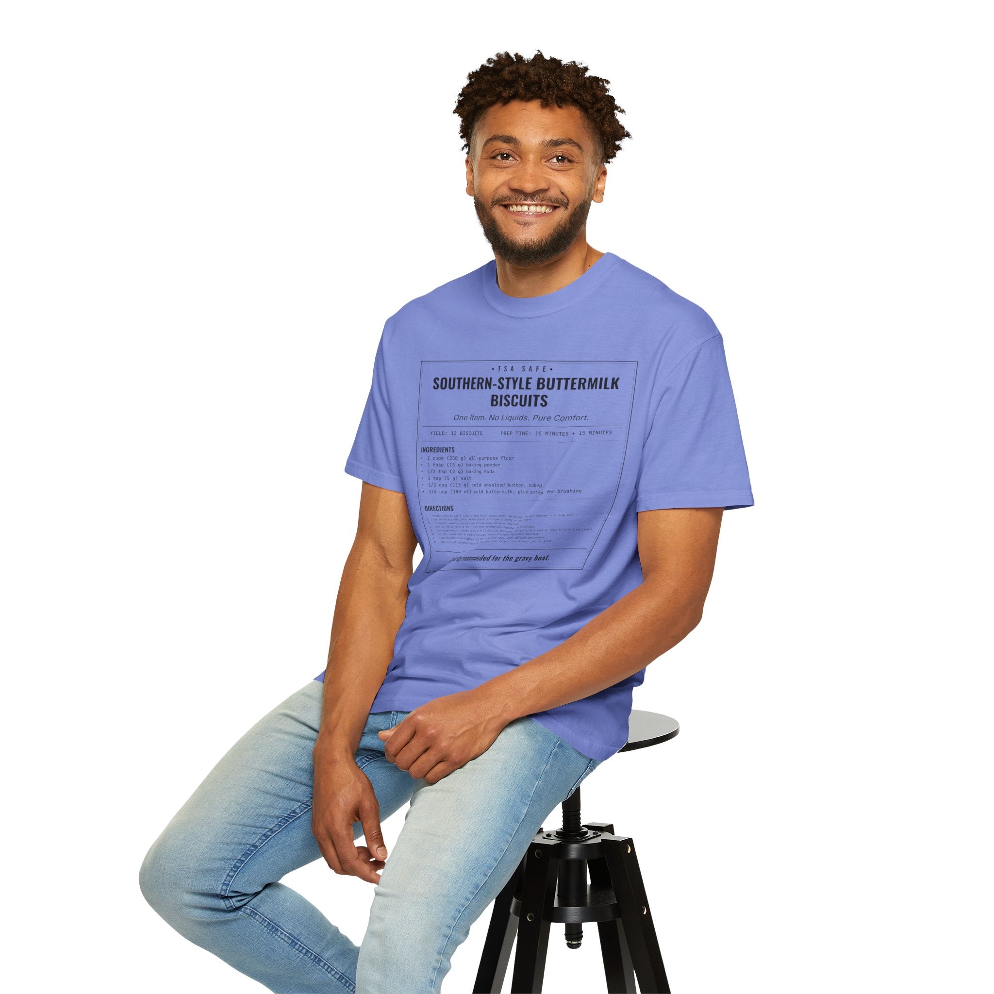 Southern Style Buttermilk Biscuits | Vintage Recipe Card T-Shirt — Black Ink