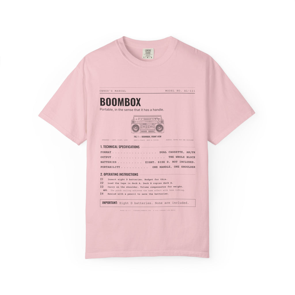 Boombox Spec Sheet Shirt | Analog Life Vintage Tee in Blossom