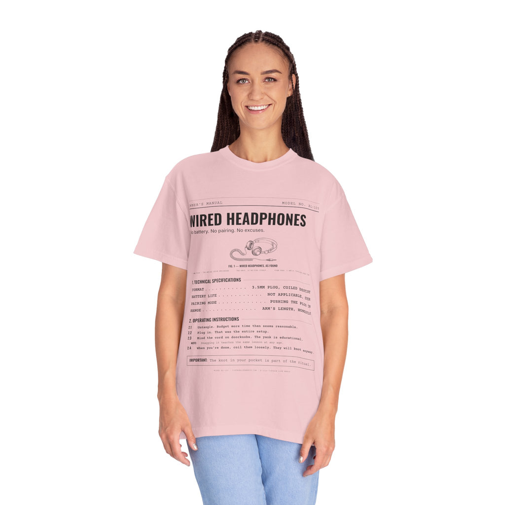 Wired Headphones Spec Sheet Shirt | Analog Life Vintage Tee