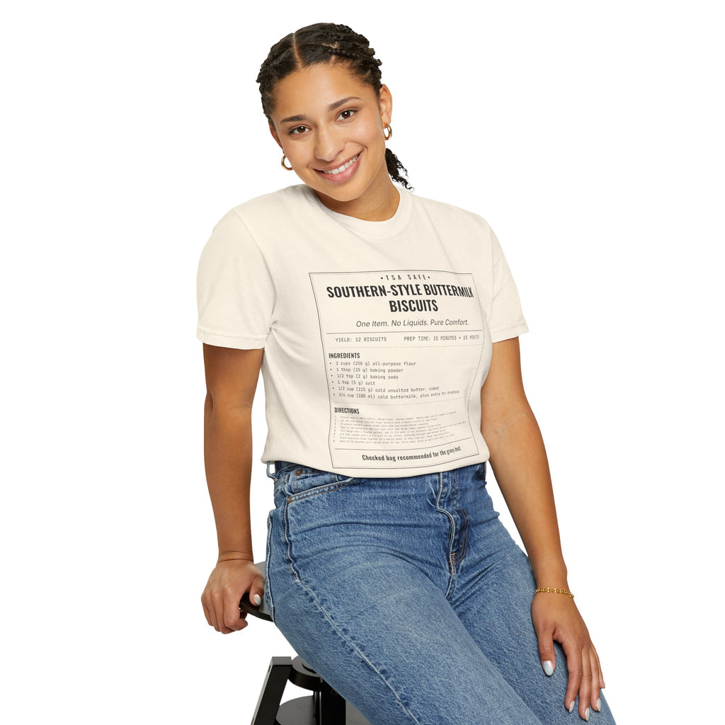 Southern Style Buttermilk Biscuits | Vintage Recipe Card T-Shirt — Black Ink