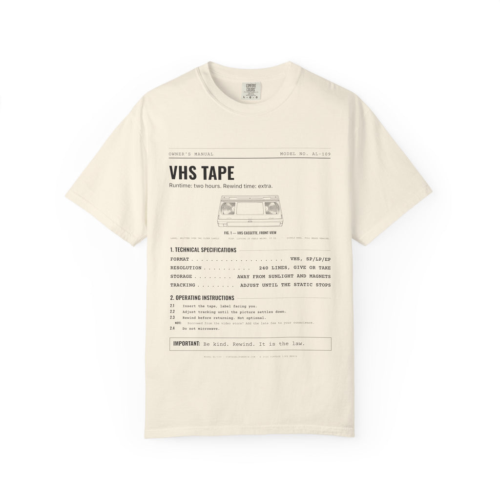 VHS Tape Spec Sheet Shirt | Analog Life Vintage Tee in Ivory