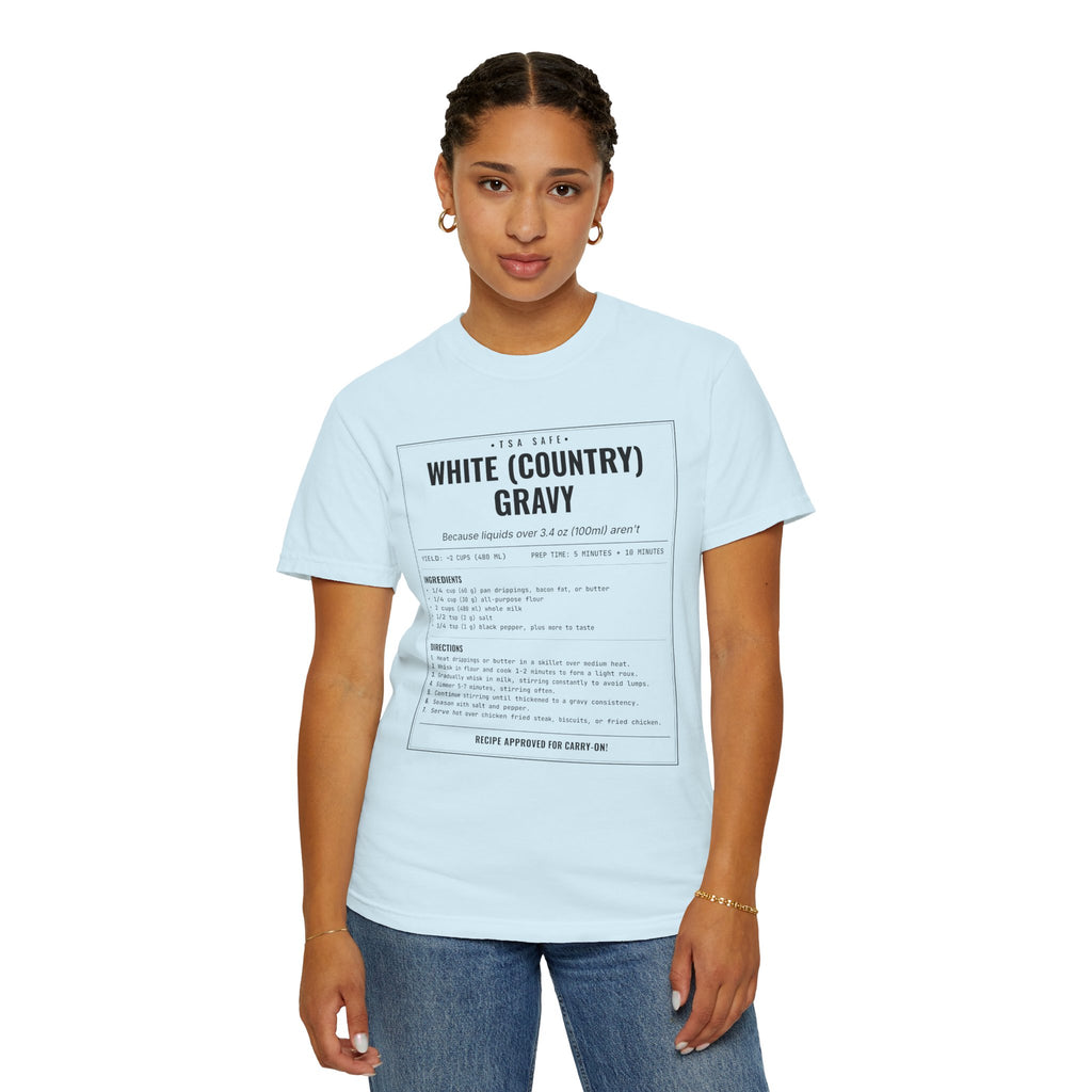 White Country Gravy | Vintage Recipe Card T-Shirt — Black Ink