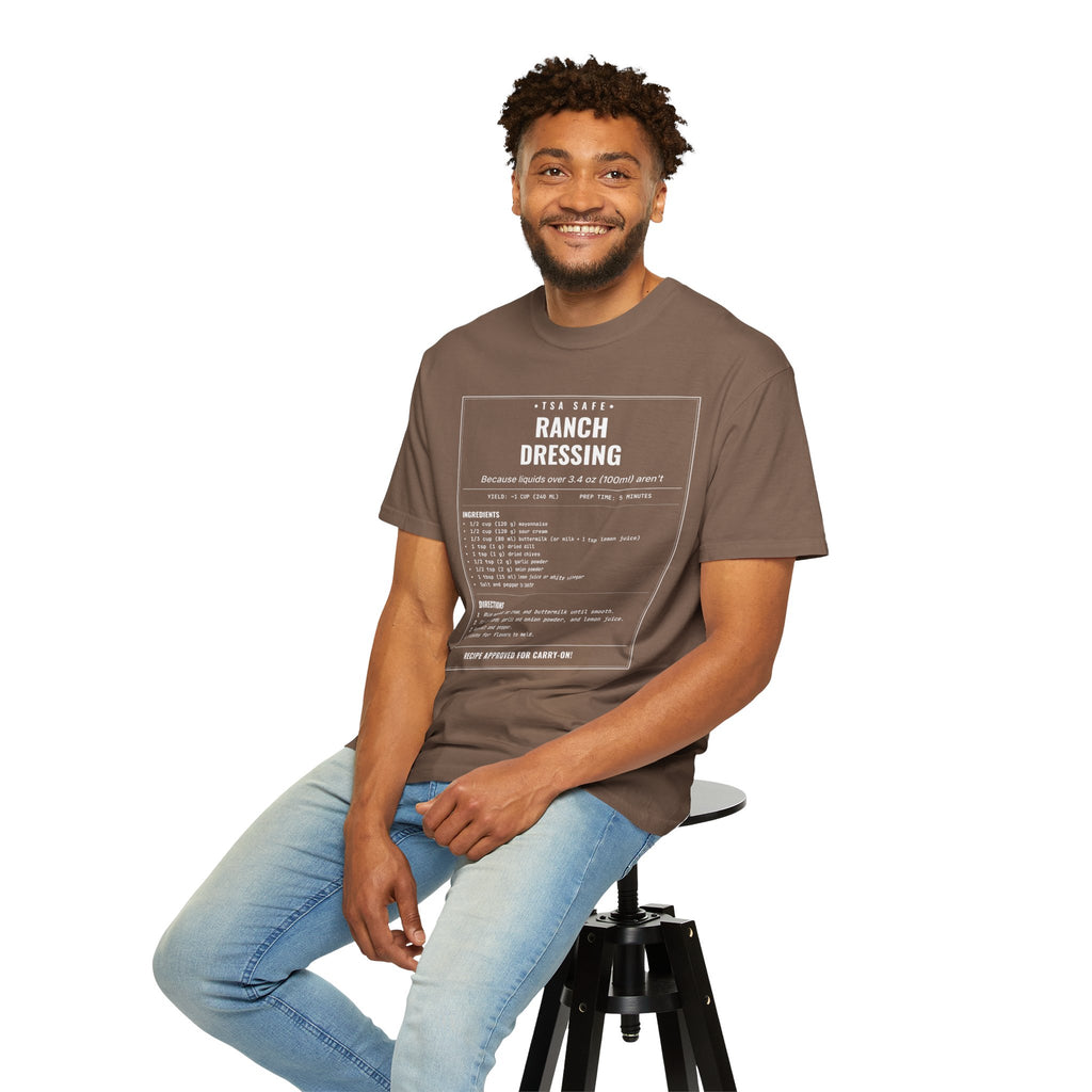 TSA-Safe Ranch Dressing | Vintage Recipe Card T-Shirt — White Ink