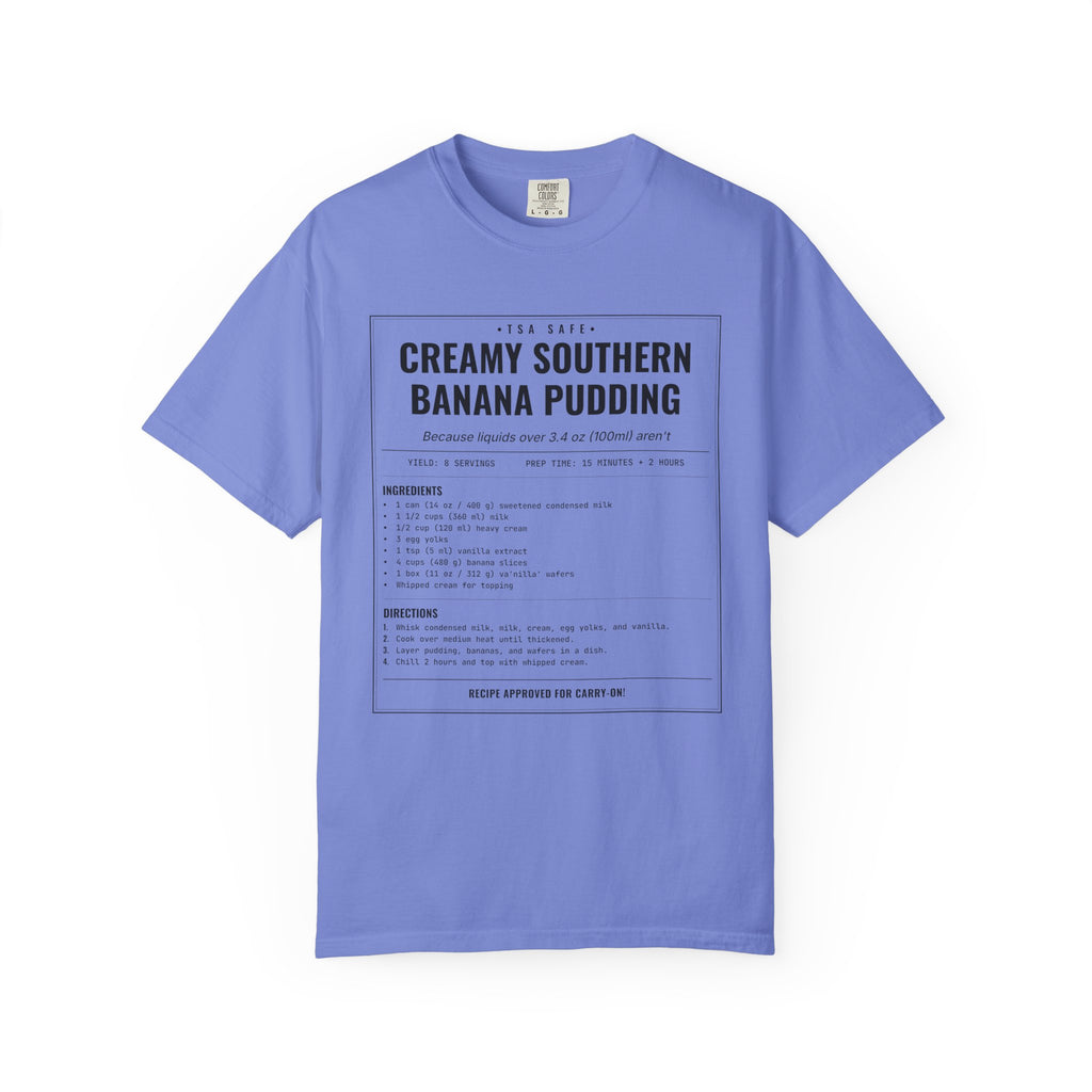 Creamy Southern Banana Pudding | Vintage Recipe Card T-Shirt — Black Ink