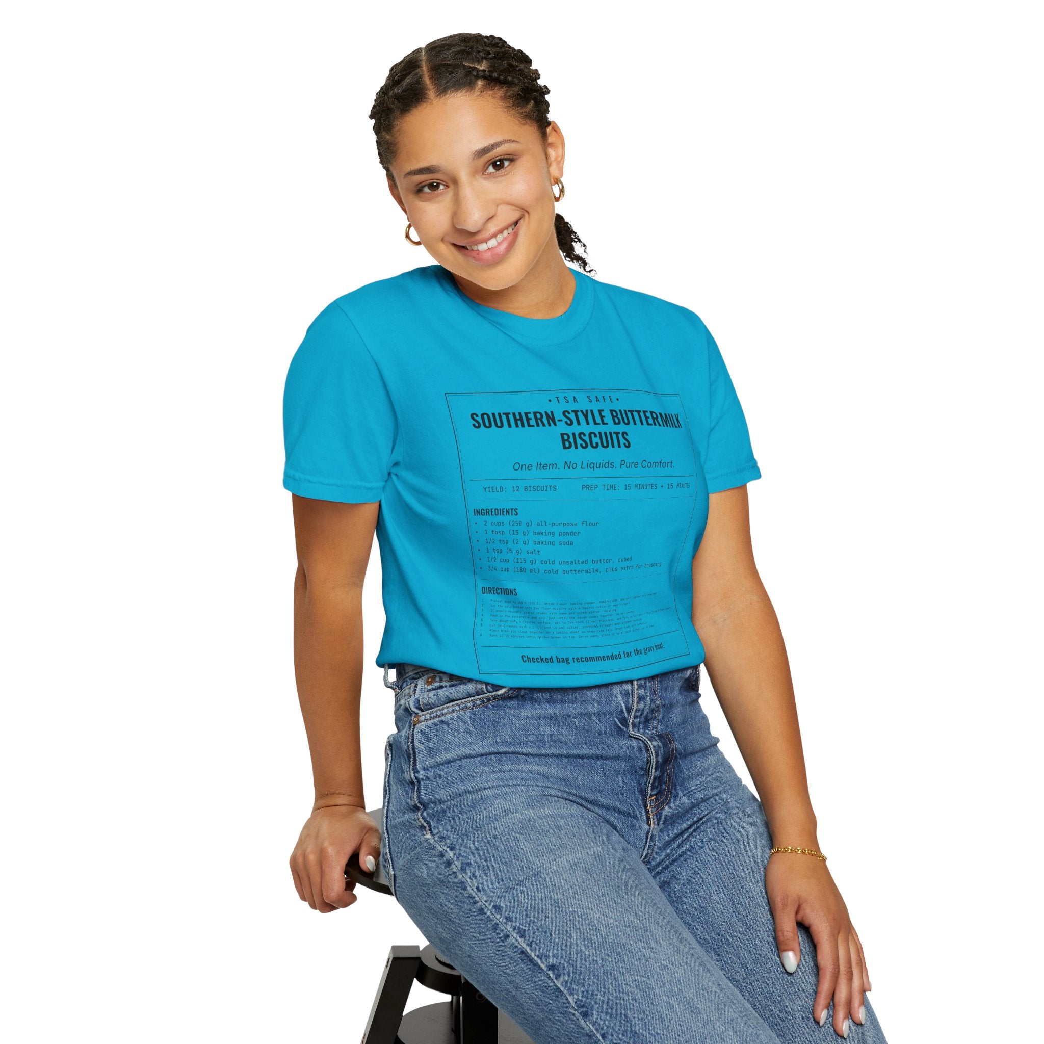 Southern Style Buttermilk Biscuits | Vintage Recipe Card T-Shirt — Black Ink