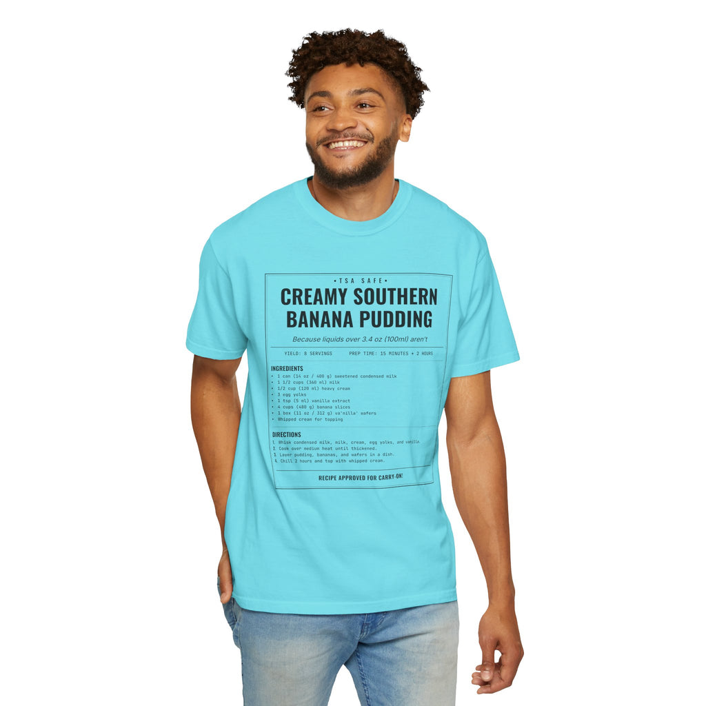 Creamy Southern Banana Pudding | Vintage Recipe Card T-Shirt — Black Ink