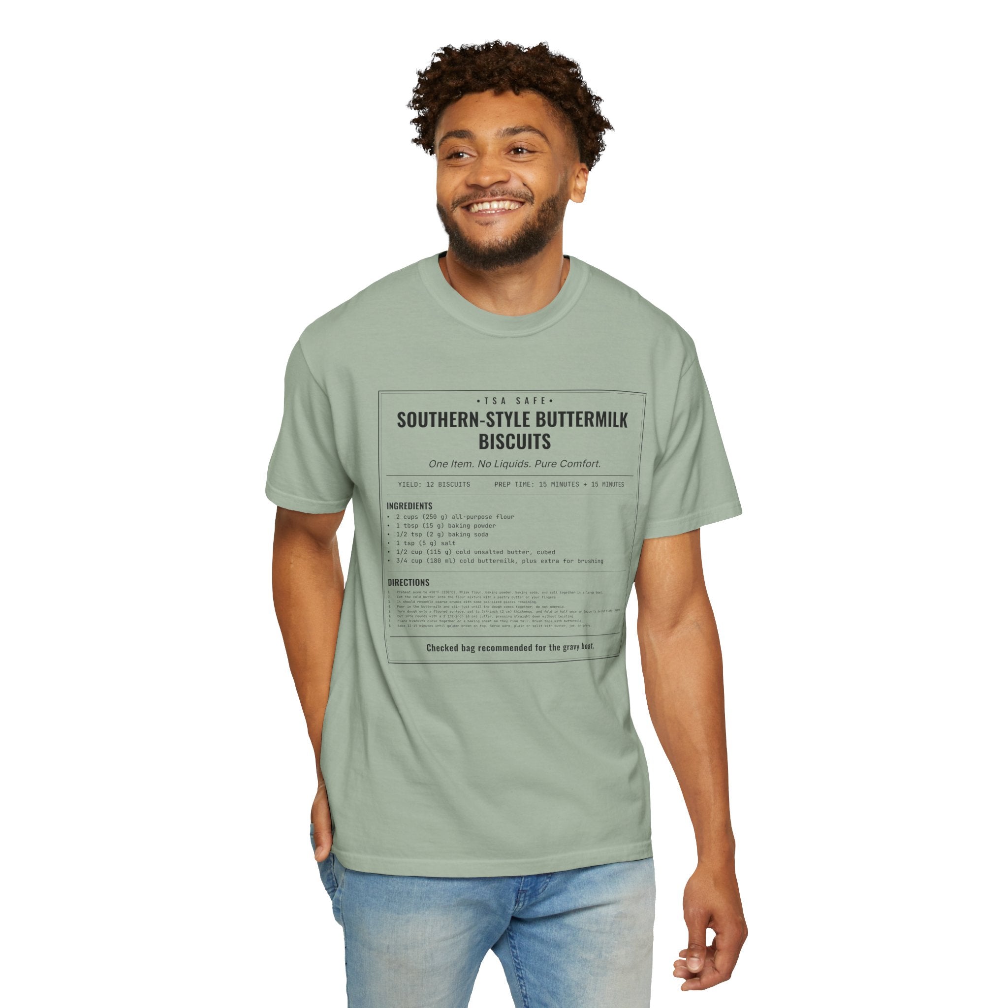 Southern Style Buttermilk Biscuits | Vintage Recipe Card T-Shirt — Black Ink
