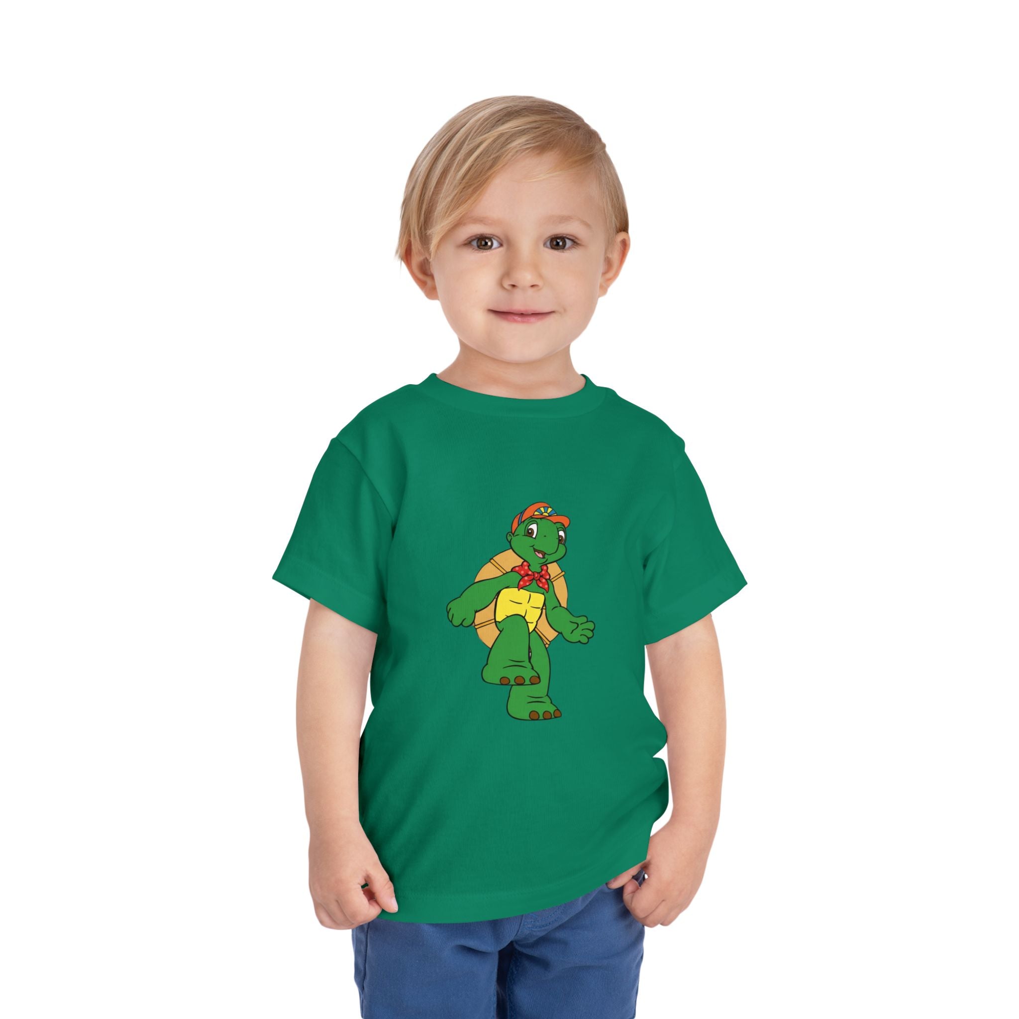 Kids Turtle Graphic Toddler Tee | Retro Cartoon Turtle in Cap