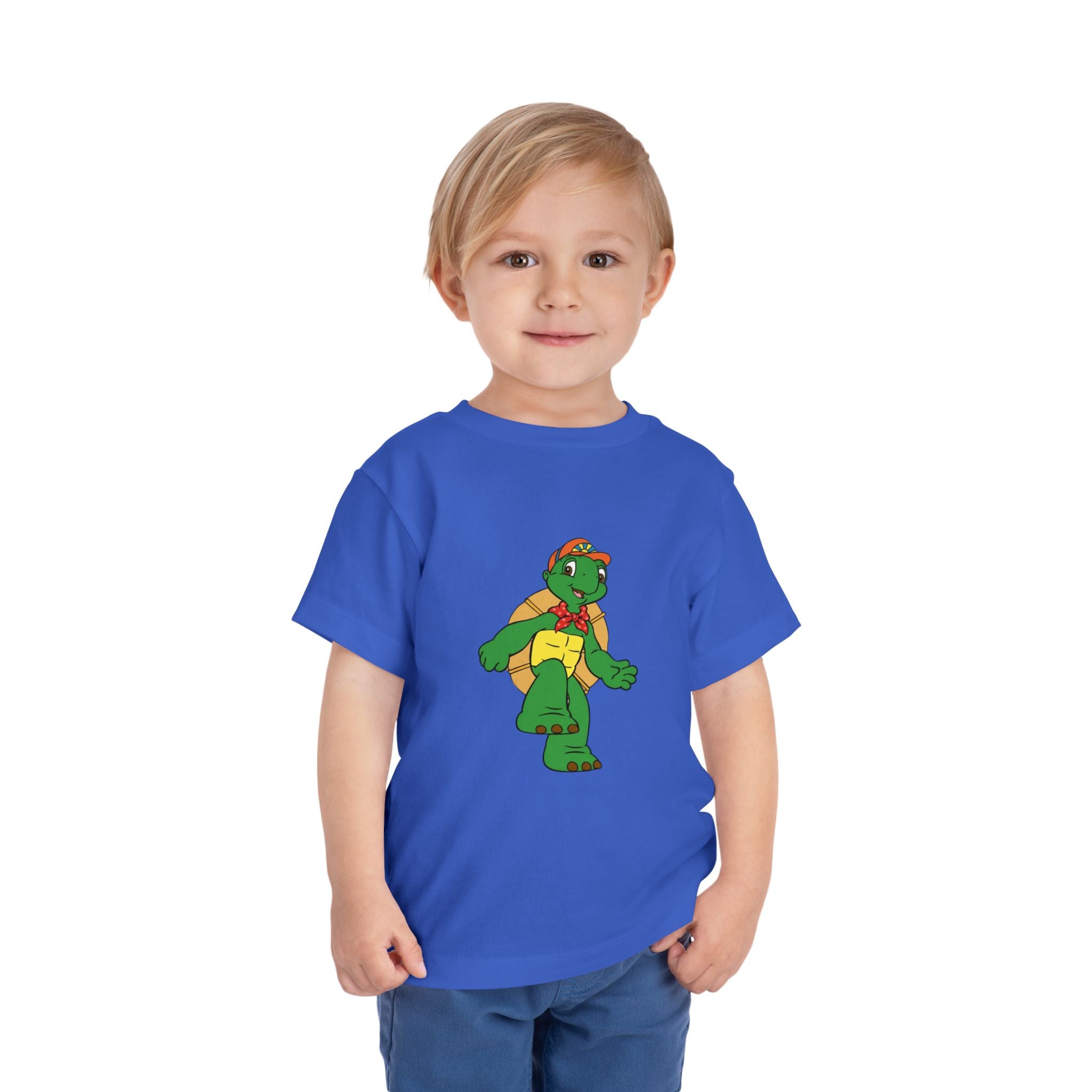 Kids Turtle Graphic Toddler Tee | Retro Cartoon Turtle in Cap