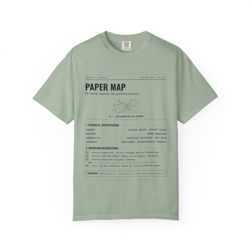 Paper Map Spec Sheet Shirt | Analog Life Vintage Tee in Bay