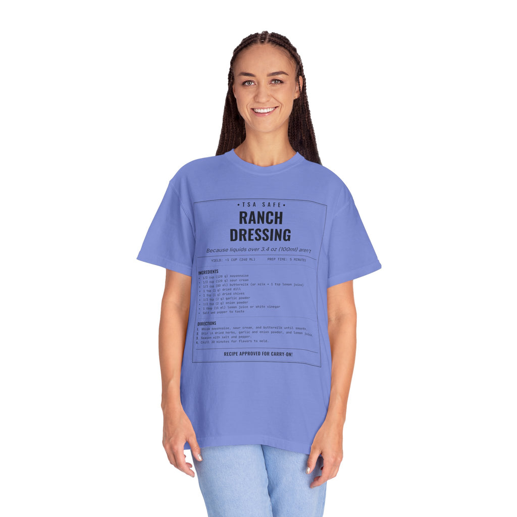 TSA-Safe Ranch Dressing | Vintage Recipe Card T-Shirt — Black Ink