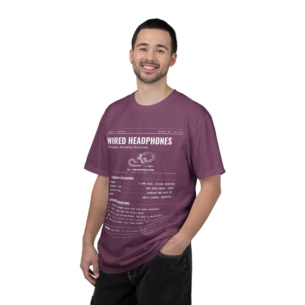 Wired Headphones Spec Sheet Shirt | Analog Life Vintage Tee