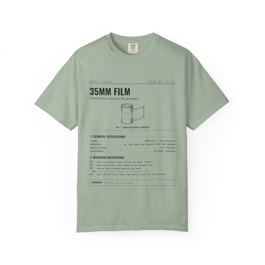 35mm Film Spec Sheet Shirt | Analog Life Vintage Tee in Bay