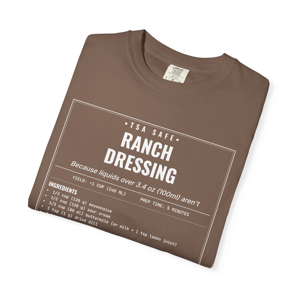 TSA-Safe Ranch Dressing | Vintage Recipe Card T-Shirt — White Ink