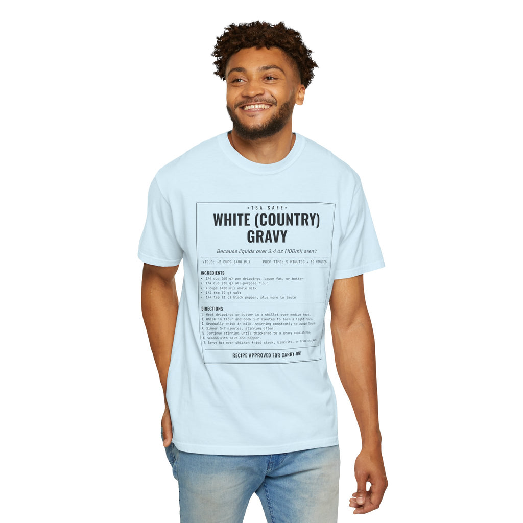 White Country Gravy | Vintage Recipe Card T-Shirt — Black Ink