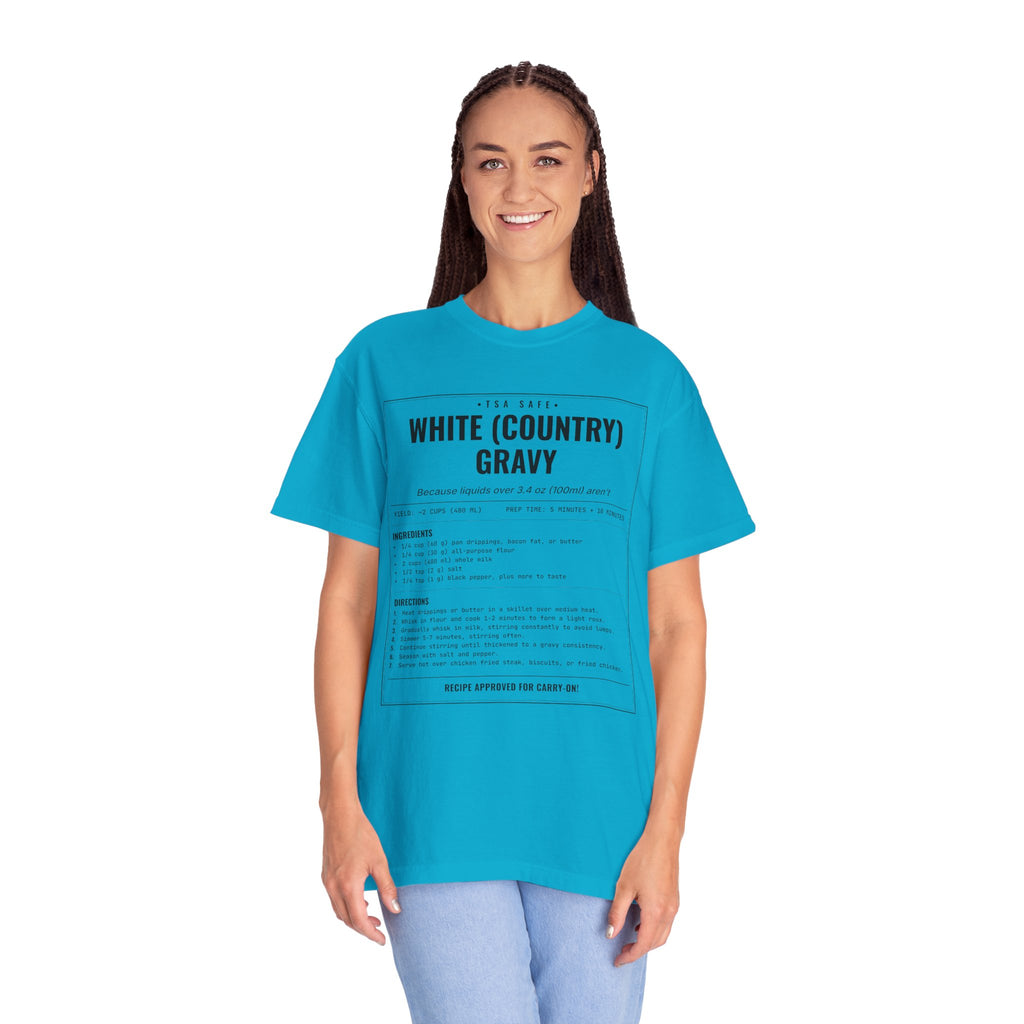 White Country Gravy | Vintage Recipe Card T-Shirt — Black Ink