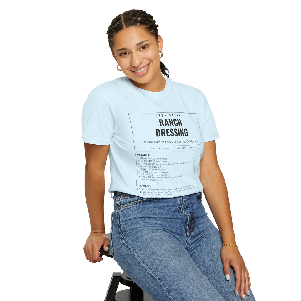 TSA-Safe Ranch Dressing | Vintage Recipe Card T-Shirt — Black Ink