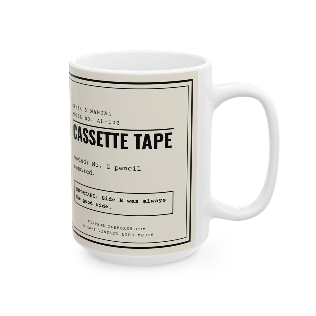 Cassette Tape Owner's Manual Mug | Retro Analog Life Coffee Mug