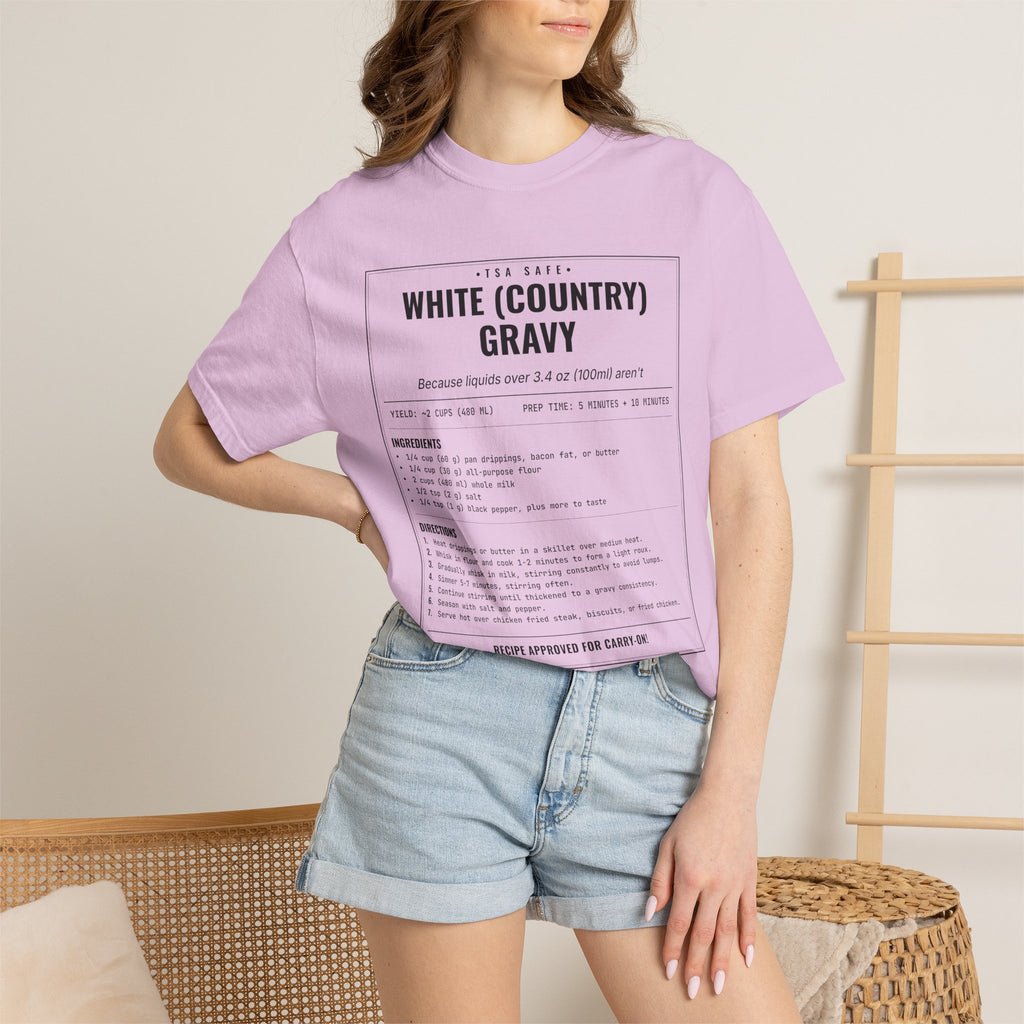 White Country Gravy | Vintage Recipe Card T-Shirt — Black Ink