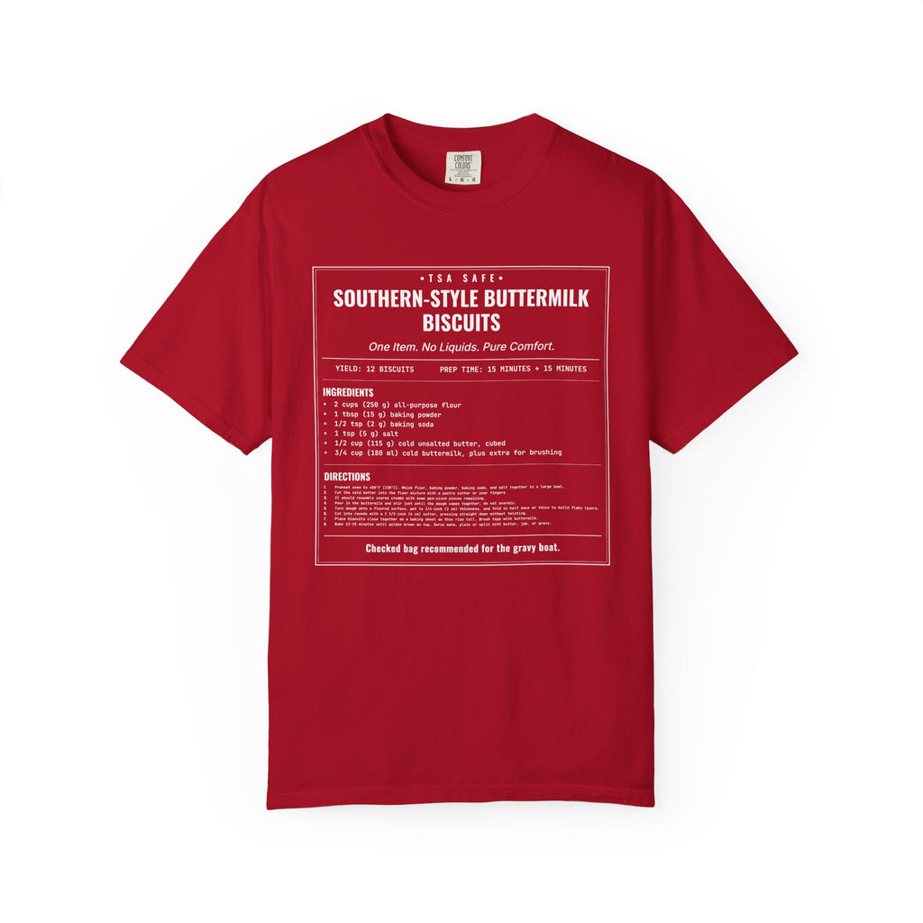 Southern Style Buttermilk Biscuits | Vintage Recipe Card T-Shirt — White Ink