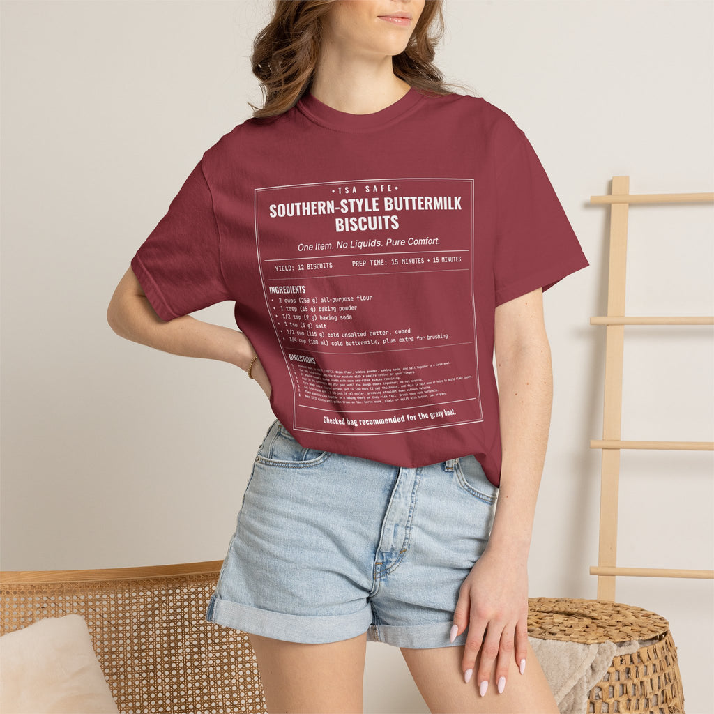 Southern Style Buttermilk Biscuits | Vintage Recipe Card T-Shirt — White Ink