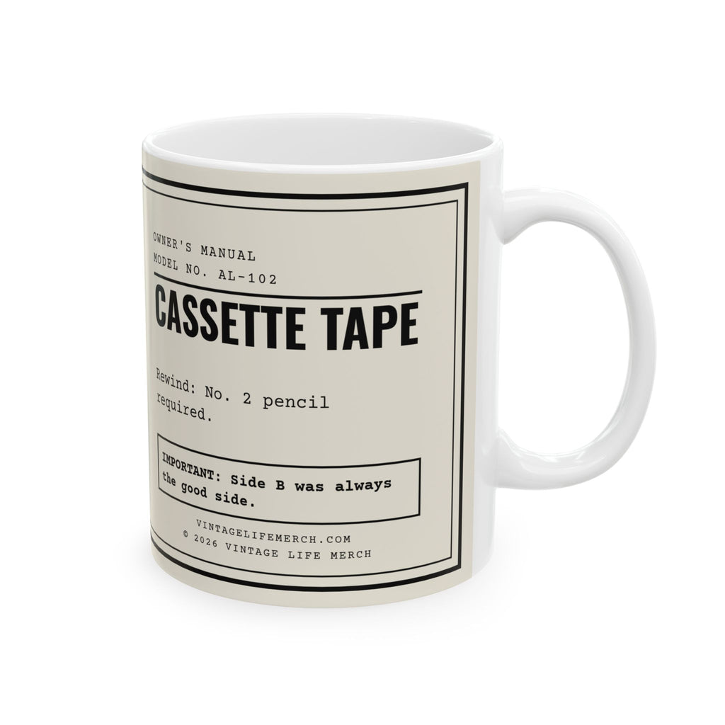 Cassette Tape Owner's Manual Mug | Retro Analog Life Coffee Mug