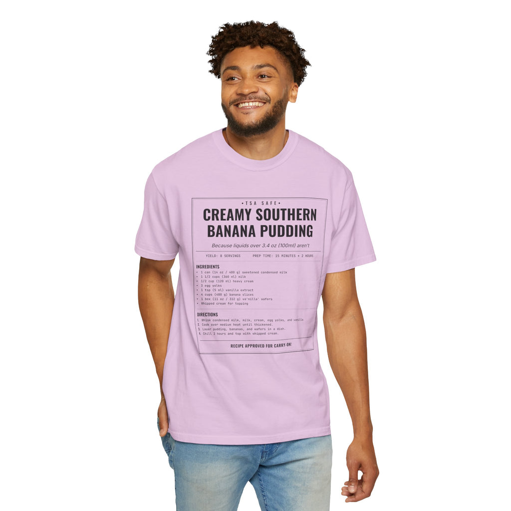 Creamy Southern Banana Pudding | Vintage Recipe Card T-Shirt — Black Ink