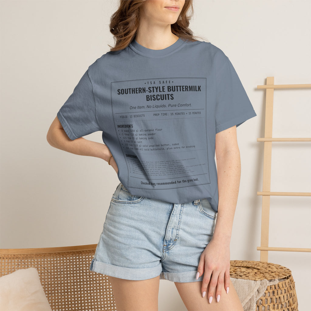 Southern Style Buttermilk Biscuits | Vintage Recipe Card T-Shirt — Black Ink
