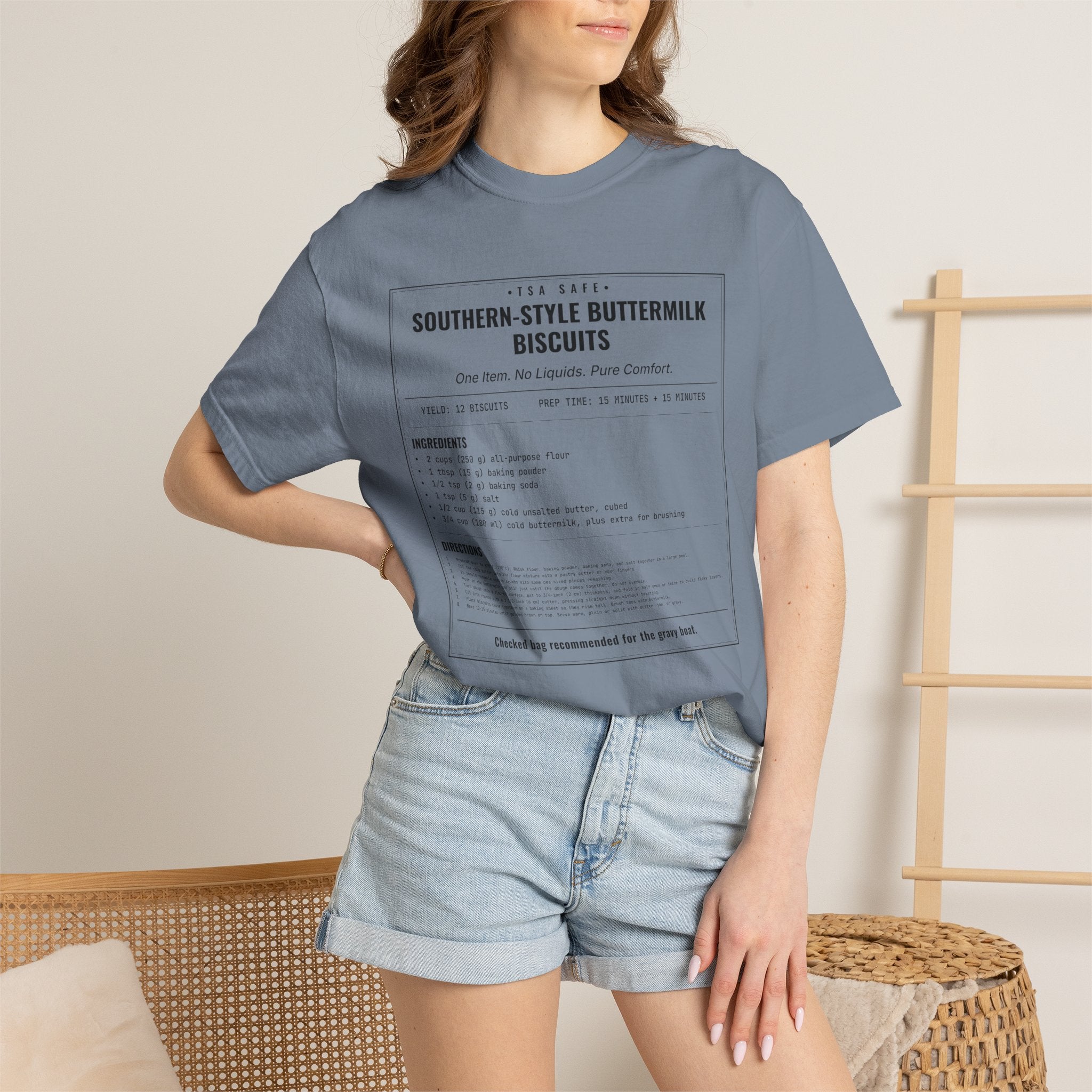 Southern Style Buttermilk Biscuits | Vintage Recipe Card T-Shirt — Black Ink