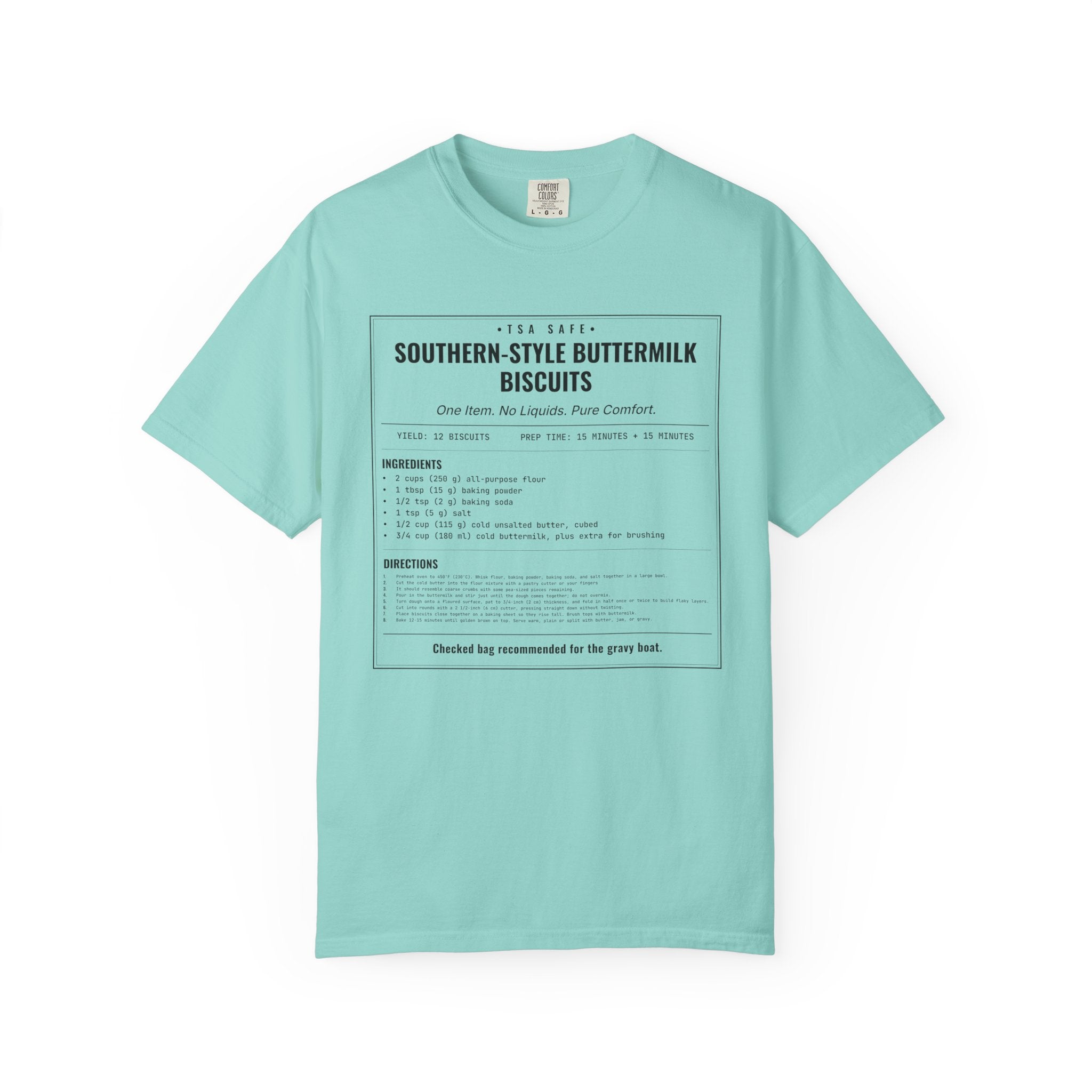 Southern Style Buttermilk Biscuits | Vintage Recipe Card T-Shirt — Black Ink