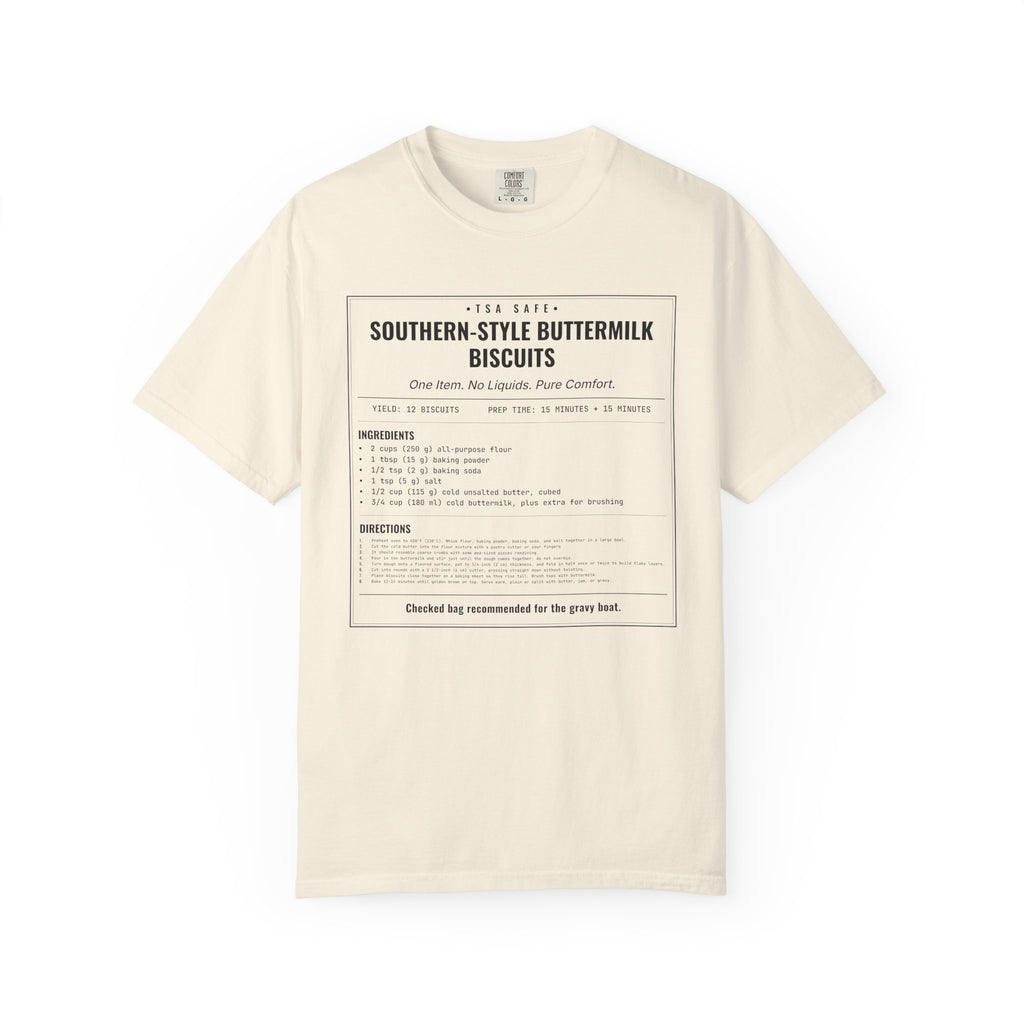Southern Style Buttermilk Biscuits | Vintage Recipe Card T-Shirt — Black Ink