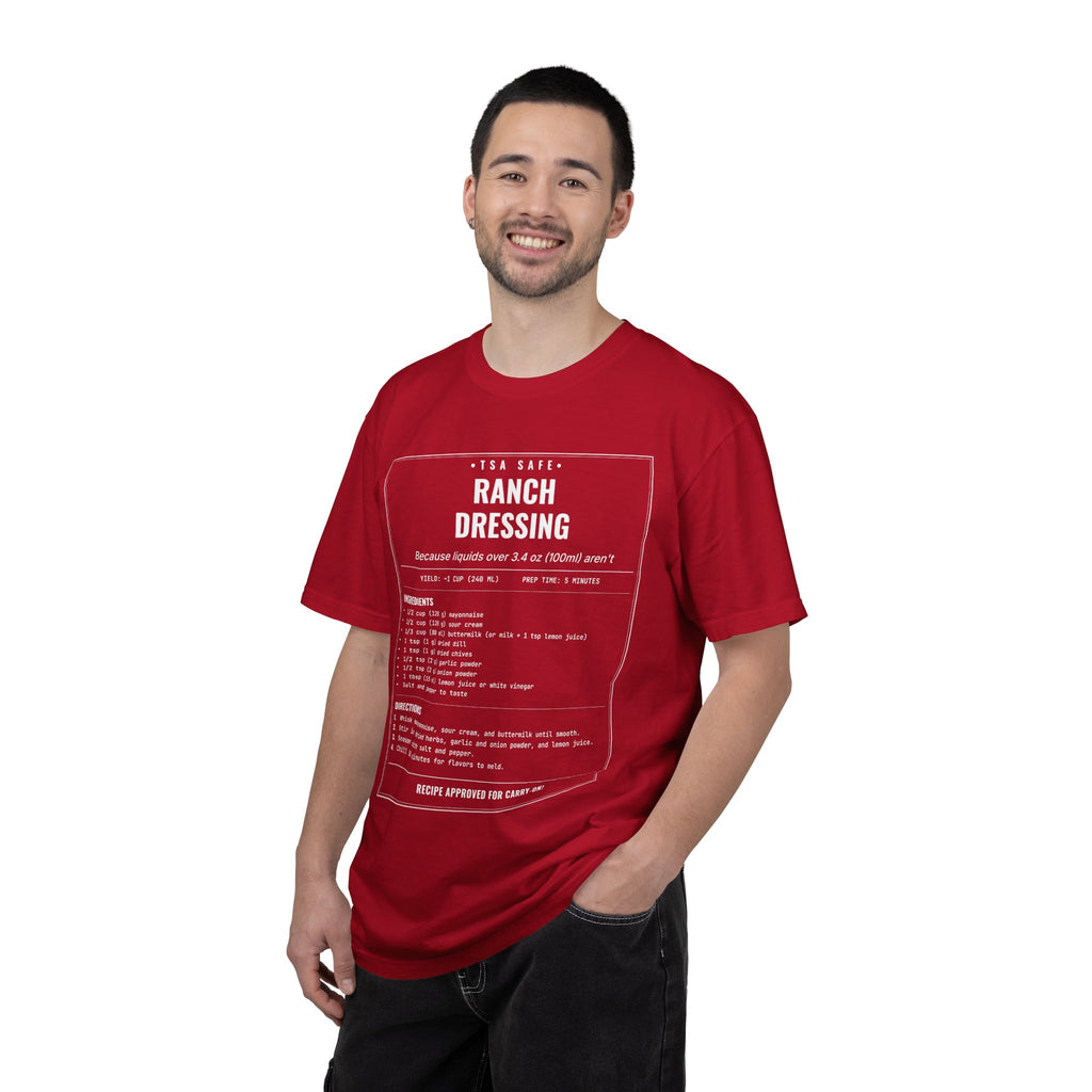 TSA-Safe Ranch Dressing | Vintage Recipe Card T-Shirt — White Ink