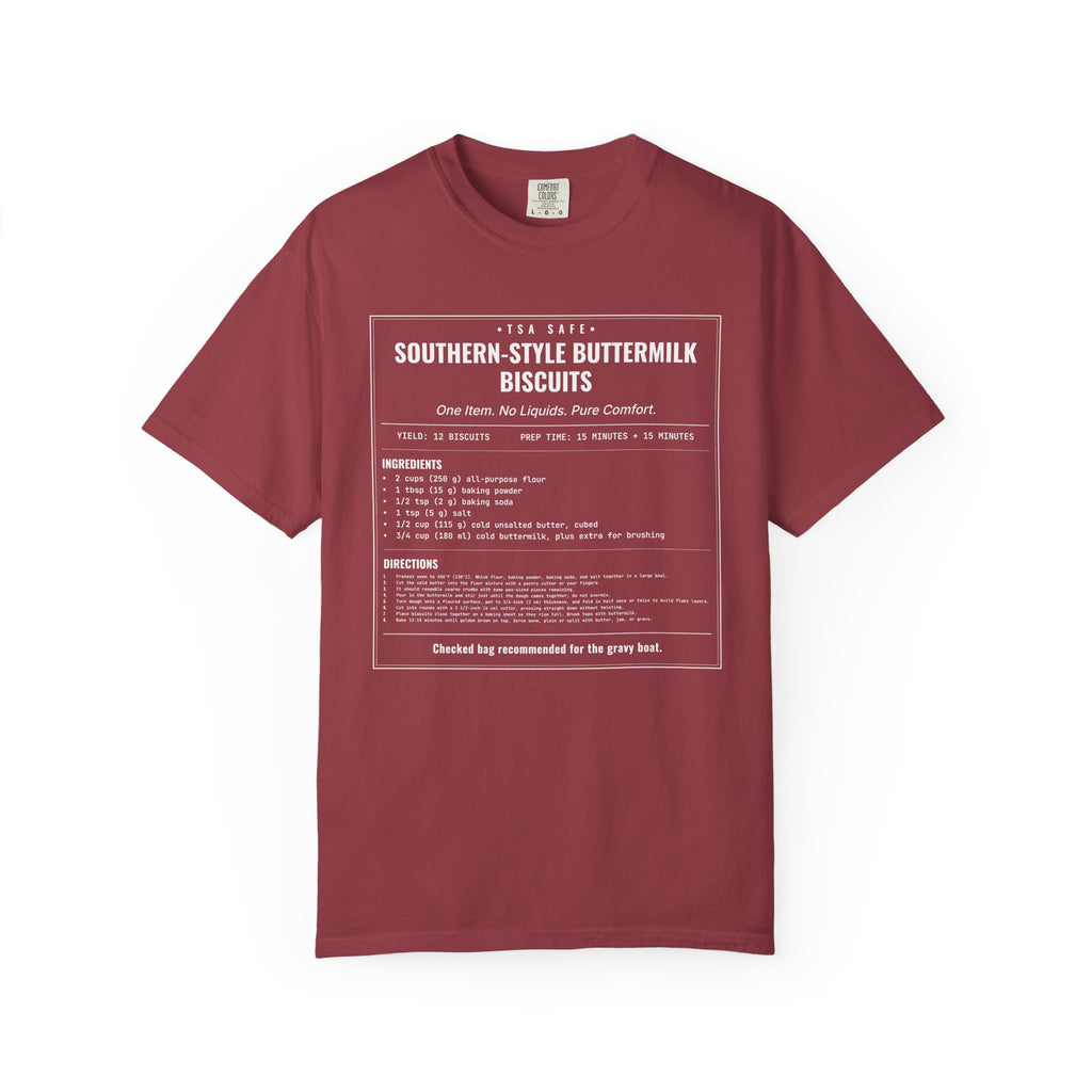 Southern Style Buttermilk Biscuits | Vintage Recipe Card T-Shirt — White Ink