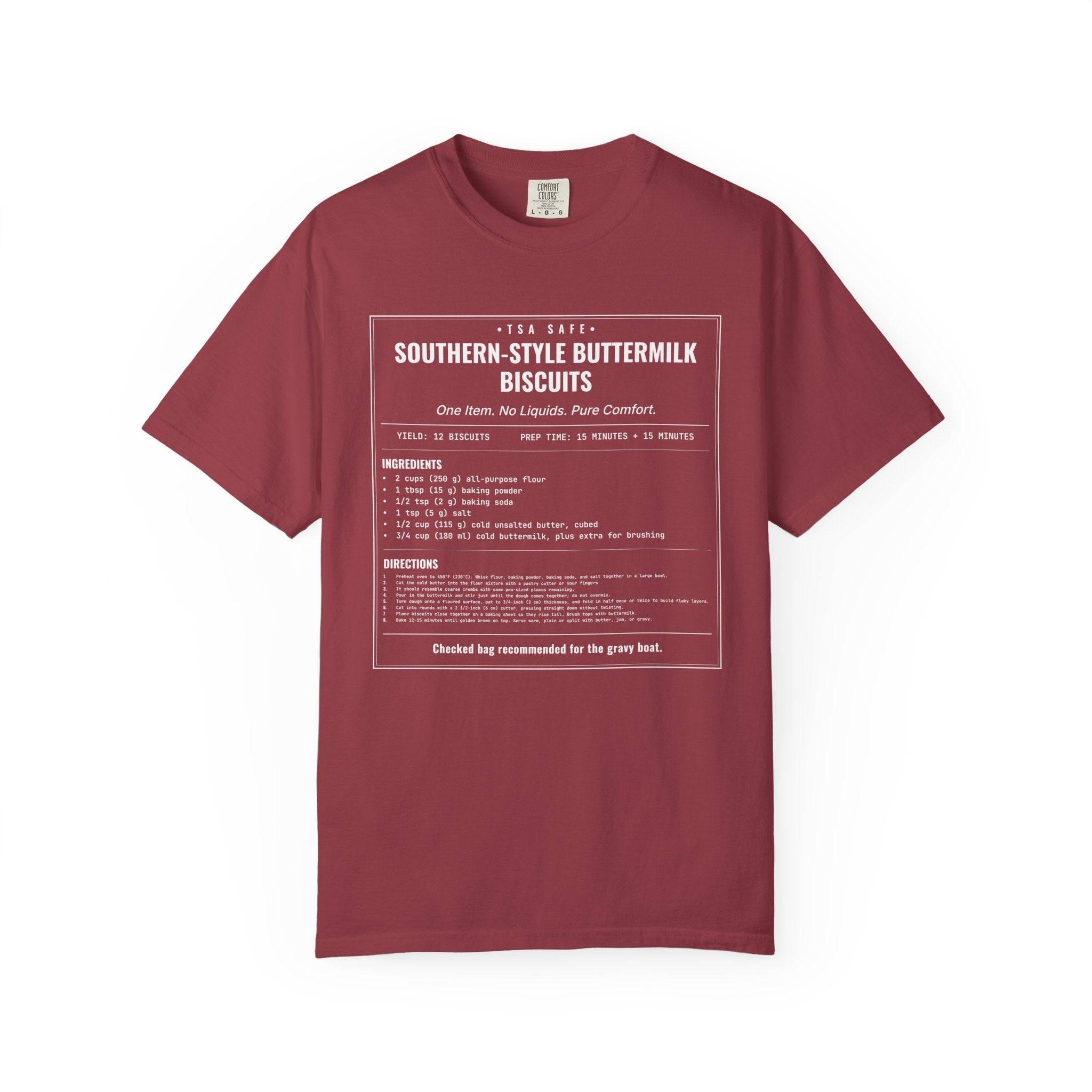 Southern Style Buttermilk Biscuits | Vintage Recipe Card T-Shirt — White Ink