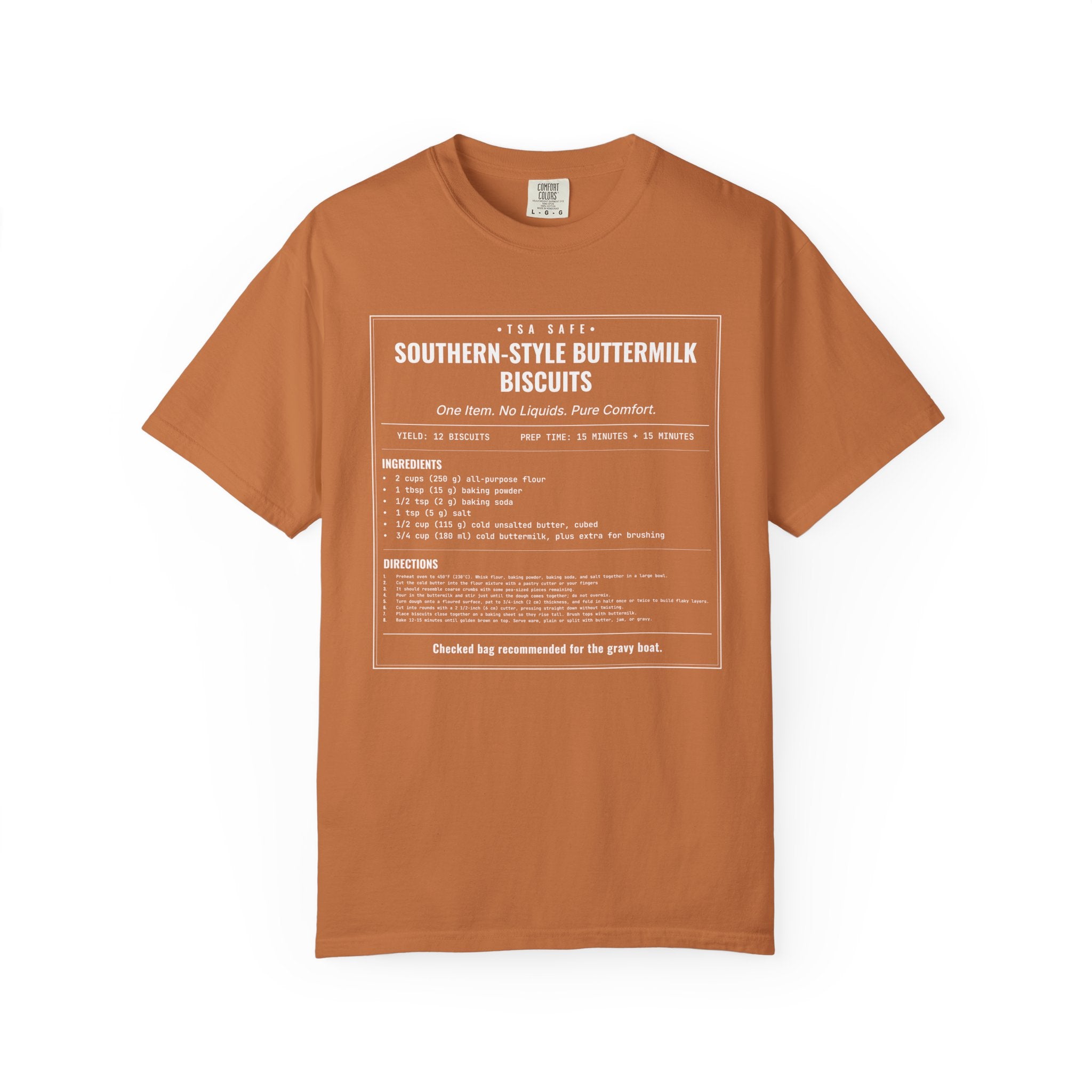 Southern Style Buttermilk Biscuits | Vintage Recipe Card T-Shirt — White Ink