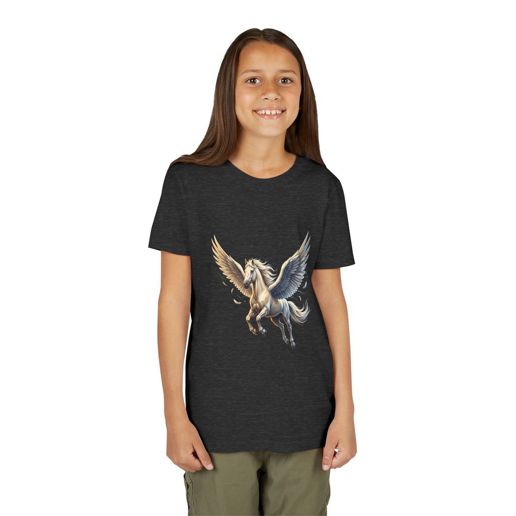 Majestic Pegasus Illustration Youth Tee | Flying Horse Graphic Tee