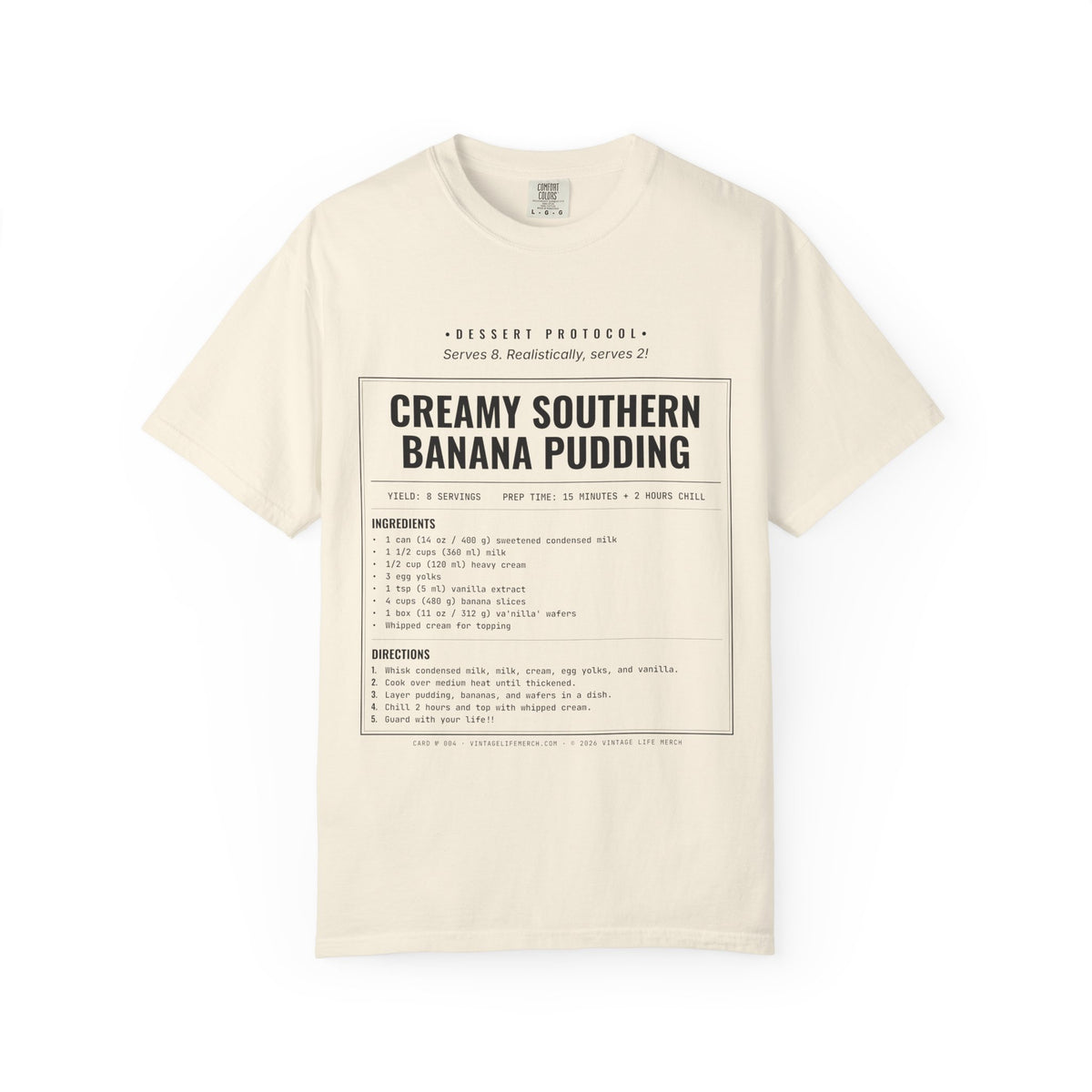 Creamy Banana Pudding Recipe Shirt | Southern Vintage Tee