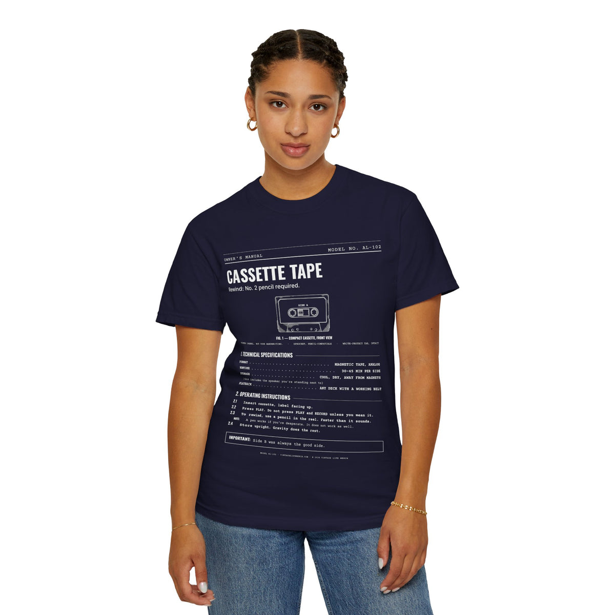 Cassette Tape Spec Sheet Shirt | Analog Life Vintage Tee