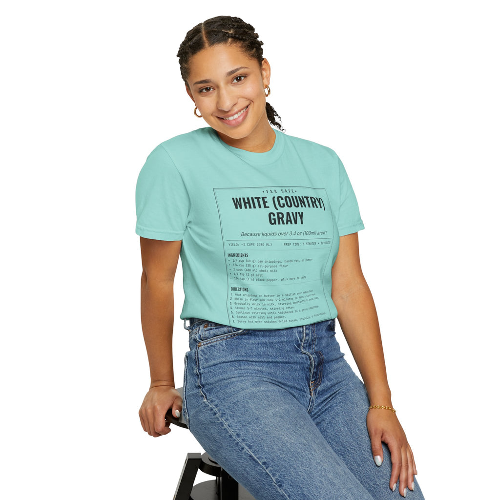 White Country Gravy | Vintage Recipe Card T-Shirt — Black Ink