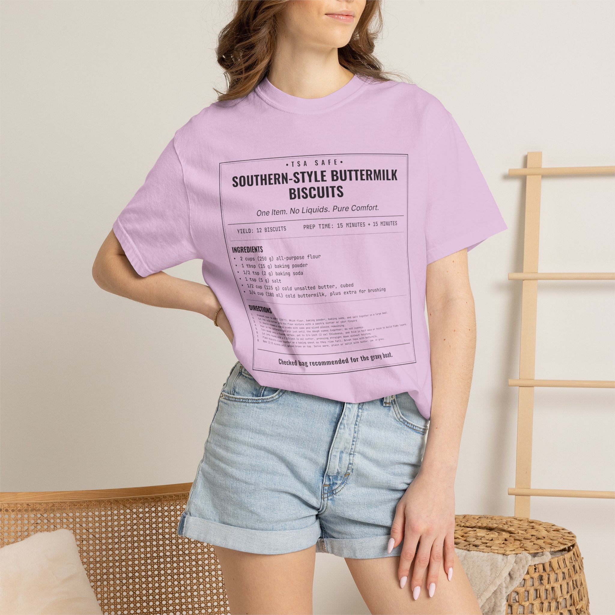 Southern Style Buttermilk Biscuits | Vintage Recipe Card T-Shirt — Black Ink