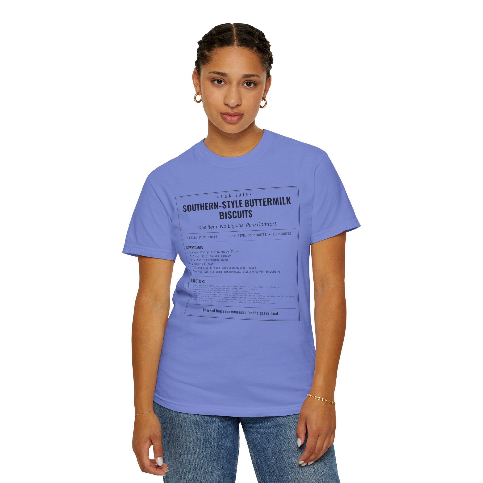 Southern Style Buttermilk Biscuits | Vintage Recipe Card T-Shirt — Black Ink