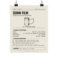 35mm Film Owner's Manual Poster | Retro Analog Life Wall Art in 8" x 10"