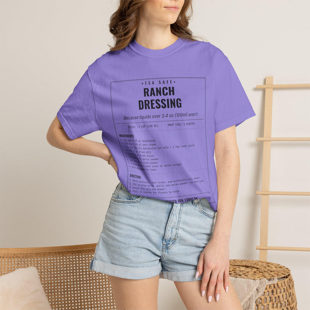 TSA-Safe Ranch Dressing | Vintage Recipe Card T-Shirt — Black Ink