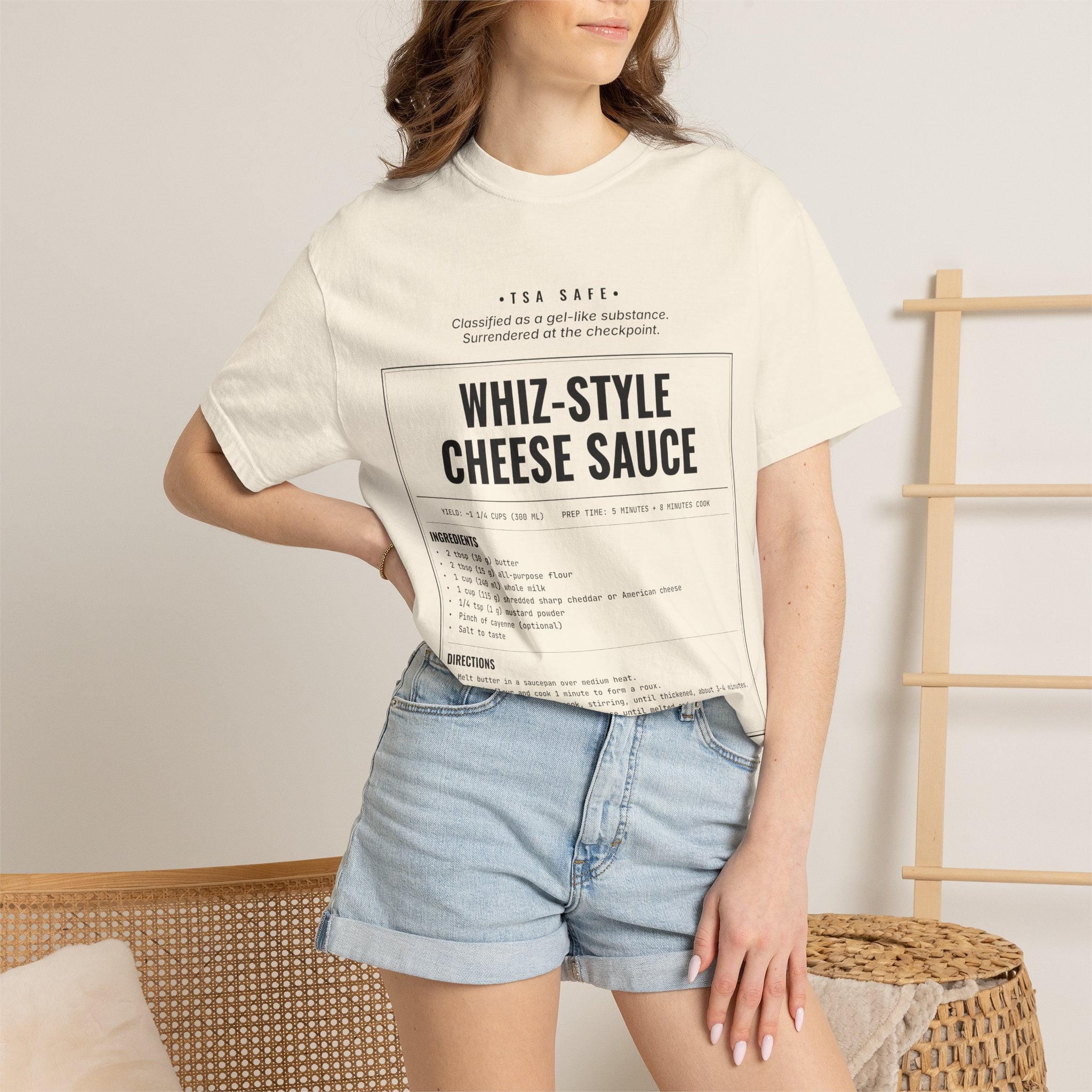 Whiz-Style Cheese Sauce Recipe Shirt | TSA Safe Vintage Tee