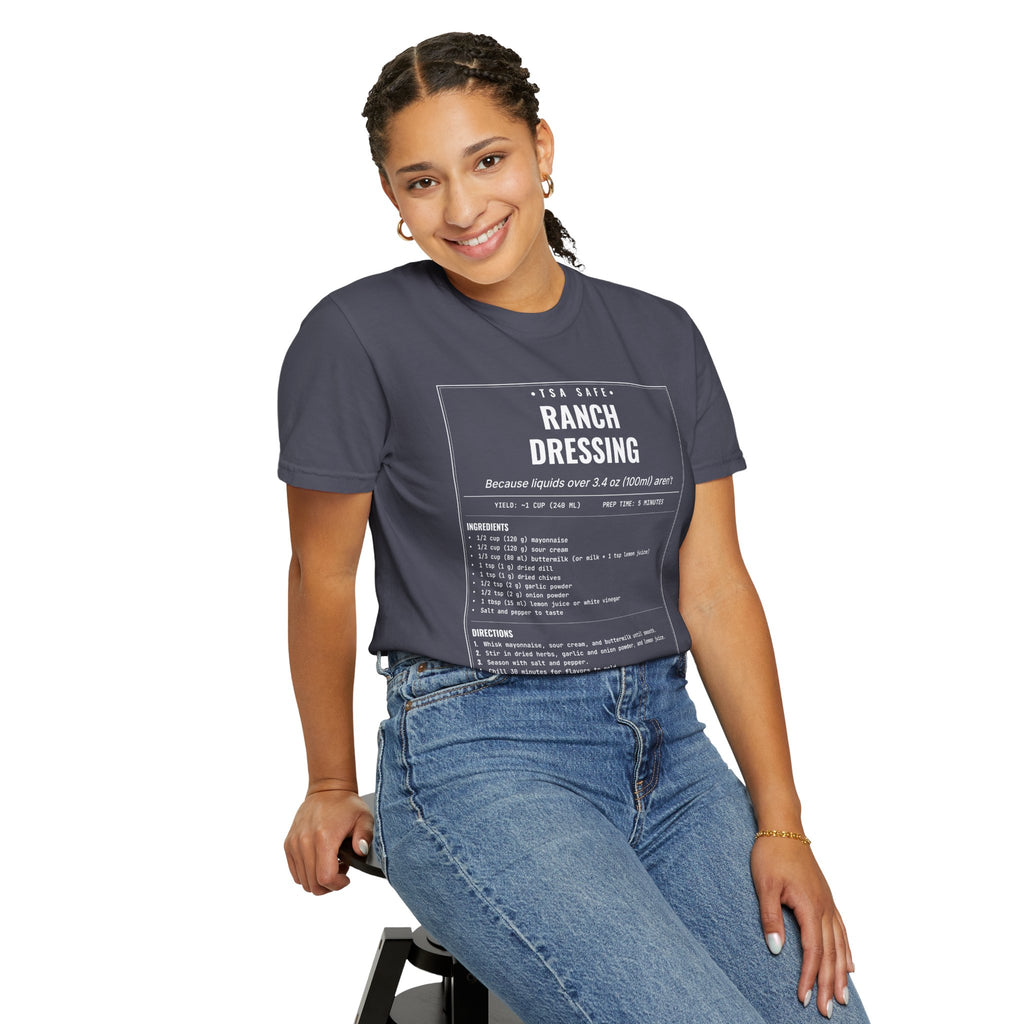 TSA-Safe Ranch Dressing | Vintage Recipe Card T-Shirt — White Ink