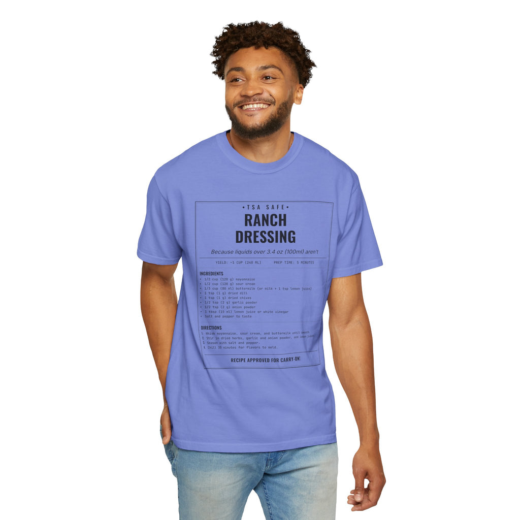 TSA-Safe Ranch Dressing | Vintage Recipe Card T-Shirt — Black Ink