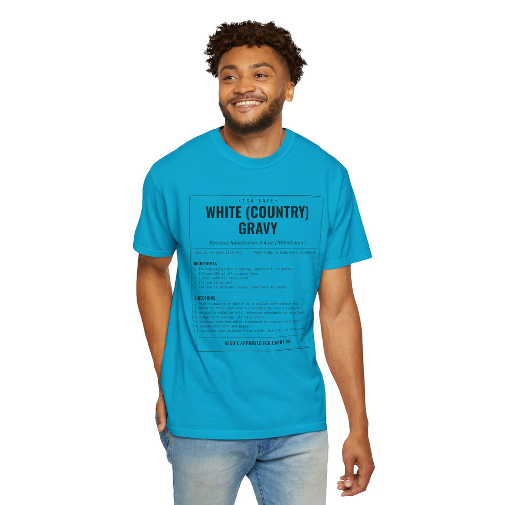 White Country Gravy | Vintage Recipe Card T-Shirt — Black Ink